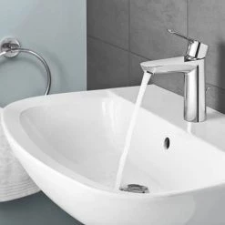 Grohe Bau 550mm 1TH Basin + Full Pedestal -Wall Hung Basins Shop 39421000 D3 460 1