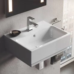 Grohe Cube Ceramic 450mm 1TH Wall Hung Basin - 3948300H 7 Grohe Cube Ceramic 450mm 1TH Wall Hung Basin - 3948300H -Wall Hung Basins Shop 3948300H D2 460