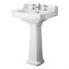 Bayswater Fitzroy Comfort Height Traditional 3TH Basin & Full Pedestal -Wall Hung Basins Shop 3TH BAYC009 p