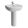 VitrA - Zentrum Basin and Pedestal - 1 Tap Hole - 4 x Size Options -Wall Hung Basins Shop 5631 6408 P