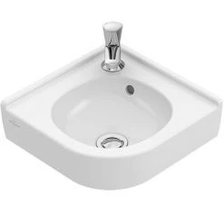 Villeroy and Boch O.novo 400 x 320mm 1TH Corner Handwash Basin - 73103201 -Wall Hung Basins Shop 73103201 D2 460
