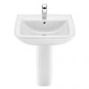 Roca Aire Square 600mm 1TH Basin with Full Pedestal -Wall Hung Basins Shop AIRSQ600FP P