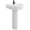 Arezzo Basin 520 Round 1TH Basin + Full Pedestal -Wall Hung Basins Shop ARZ52BP np