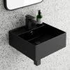 Arezzo 405mm Matt Black Square Wall Mounted / Counter Top Basin -Wall Hung Basins Shop AZ4BMB nw p