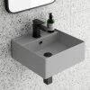 Arezzo 405mm Matt Grey Square Wall Mounted / Counter Top Basin -Wall Hung Basins Shop AZ4BMH n p