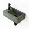 Arezzo Stone Wall Hung Copper Green Cloakroom Basin (400 x 230mm) 1 Tap Hole -Wall Hung Basins Shop AZ4CG01 p
