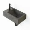 Arezzo Stone Wall Hung Dusk Grey Cloakroom Basin (400 x 230mm) 1 Tap Hole -Wall Hung Basins Shop AZ4DG01 n p