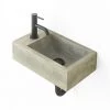 Arezzo Stone Wall Hung Natural Concrete Cloakroom Basin (400 x 230mm) 1 Tap Hole -Wall Hung Basins Shop AZ4NC01 n p