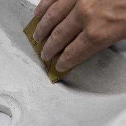 Arezzo Stone Wall Hung Natural Concrete Cloakroom Basin (400 x 230mm) 1 Tap Hole -Wall Hung Basins Shop AZ4NC01 d2 460 1