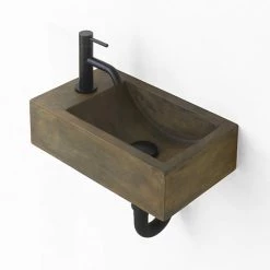 Arezzo Stone Wall Hung Vintage Brown Cloakroom Basin (400 x 230mm) 1 Tap Hole