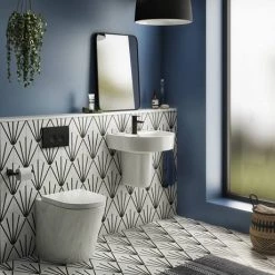 Arezzo 520 Wall Hung Basin 1TH + Semi Pedestal -Wall Hung Basins Shop AZ52BSP n d3 460