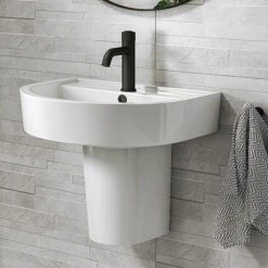 Arezzo 520 Wall Hung Basin 1TH + Semi Pedestal