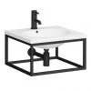 Arezzo 500 Wall Hung Basin with Matt Black Towel Rail Frame -Wall Hung Basins Shop AZ5BLKFRM n p