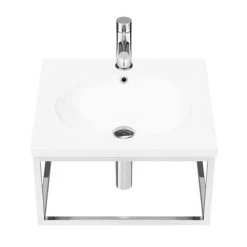 Arezzo 500 Wall Hung Basin with Chrome Towel Rail Frame -Wall Hung Basins Shop AZ5CHRFRM d4 460