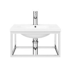 Arezzo 500 Wall Hung Basin with Chrome Towel Rail Frame -Wall Hung Basins Shop AZ5CHRFRM nd1 460