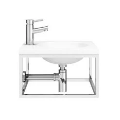 Arezzo 500 Wall Hung Basin with Chrome Towel Rail Frame -Wall Hung Basins Shop AZ5CHRFRM nd2 460