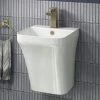 Arezzo Square Gloss White Ceramic One Piece Wall Hung Basin 1TH - 365mm Wide -Wall Hung Basins Shop AZ5PSQGW lrg 670