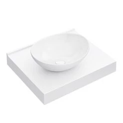 Arezzo Stone Resin Floating Basin Shelf inc. Oval Basin - 600mm Wide