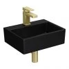 Arezzo 385mm Matt Black Square Wall Mounted / Counter Top Basin -Wall Hung Basins Shop AZ74MB n prod