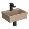 Arezzo 385mm Matt Cappuccino Square Wall Mounted / Counter Top Basin 1 Arezzo 385mm Matt Cappuccino Square Wall Mounted / Counter Top Basin -Wall Hung Basins Shop AZ74MC n p