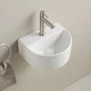 Arezzo Gloss White Round Wall Hung Cloakroom Basin 1TH (303 x 255mm)