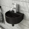 Arezzo Matt Black Round Wall Hung Cloakroom Basin 1TH (303 x 255mm) -Wall Hung Basins Shop AZ7781MB prod01