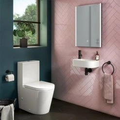 Arezzo 400 x 220mm Curved Wall Hung 1TH Cloakroom Basin -Wall Hung Basins Shop AZ78204 d2 460