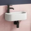 Arezzo 400 x 215mm Curved Wall Hung Cloakroom Basin - Matt White -Wall Hung Basins Shop AZ7824LW prod