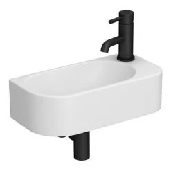 Arezzo 400 x 215mm Curved Wall Hung Cloakroom Basin - Matt White 7 Arezzo 400 x 215mm Curved Wall Hung Cloakroom Basin - Matt White -Wall Hung Basins Shop AZ7824W d3 460