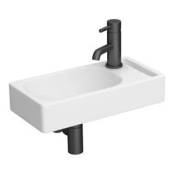 Arezzo Square Wall Hung Cloakroom Basin w. Integrated Towel Rail - Gloss White 7 Arezzo Square Wall Hung Cloakroom Basin w. Integrated Towel Rail - Gloss White -Wall Hung Basins Shop AZ7843 d4 460