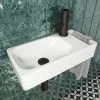 Arezzo Square Wall Hung Cloakroom Basin w. Integrated Towel Rail - Gloss White -Wall Hung Basins Shop AZ7843 prod n