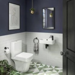 Arezzo 455 x 270mm Curved Offset Wall Hung 1TH Cloakroom Basin 9 Arezzo 455 x 270mm Curved Offset Wall Hung 1TH Cloakroom Basin -Wall Hung Basins Shop AZ78578 detail02b 460