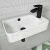 Arezzo 455 x 270mm Curved Offset Wall Hung 1TH Cloakroom Basin -Wall Hung Basins Shop AZ78578 lrg02 670