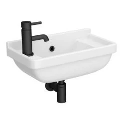 Arezzo Wall Hung Compact Cloakroom Basin 1TH - 505 x 270mm 7 Arezzo Wall Hung Compact Cloakroom Basin 1TH - 505 x 270mm -Wall Hung Basins Shop AZ7955 detail3 460