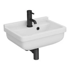 Arezzo Wall Hung Cloakroom Basin 1TH - 460 x 330mm -Wall Hung Basins Shop AZ7957 d3 460