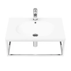 Arezzo 700 Wall Hung Basin with Chrome Towel Rail Frame -Wall Hung Basins Shop AZ7CHRFRM d4 460