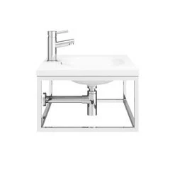 Arezzo 700 Wall Hung Basin with Chrome Towel Rail Frame -Wall Hung Basins Shop AZ7CHRFRM d5 460