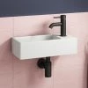 Arezzo 410 x 210mm Square Wall Hung Cloakroom Basin - Matt White 2 Arezzo 410 x 210mm Square Wall Hung Cloakroom Basin - Matt White -Wall Hung Basins Shop AZ948DW prod
