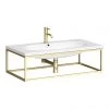 Arezzo 900 Wall Hung Basin with Brushed Brass Towel Rail Frame 2 Arezzo 900 Wall Hung Basin with Brushed Brass Towel Rail Frame -Wall Hung Basins Shop AZ9BBFRM n p