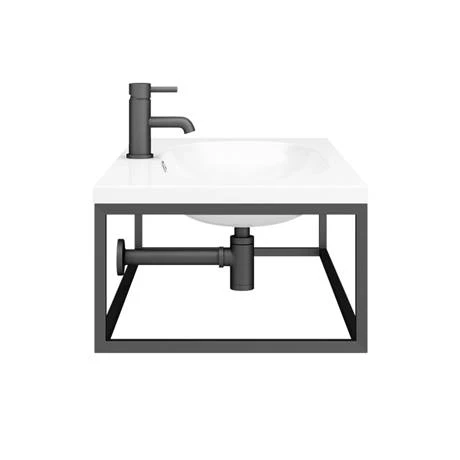 Arezzo 900 Wall Hung Basin with Matt Black Towel Rail Frame 7 Arezzo 900 Wall Hung Basin with Matt Black Towel Rail Frame - Image 5