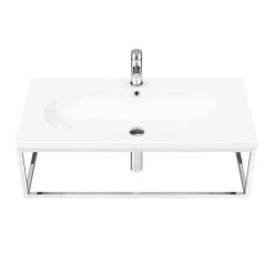 Arezzo 900 Wall Hung Basin with Chrome Towel Rail Frame -Wall Hung Basins Shop AZ9CHRFRM d2 460