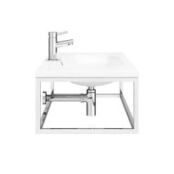 Arezzo 900 Wall Hung Basin with Chrome Towel Rail Frame -Wall Hung Basins Shop AZ9CHRFRM d3 460