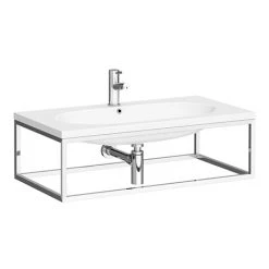 Arezzo 900 Wall Hung Basin with Chrome Towel Rail Frame