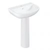 Grohe Bau 550mm 1TH Basin + Full Pedestal -Wall Hung Basins Shop BAUFP600 P 1
