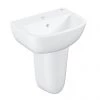 Grohe Bau 450mm 1TH Basin + Half Pedestal -Wall Hung Basins Shop BAUHP450 P