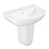 Grohe Bau 600mm 1TH Basin + Half Pedestal -Wall Hung Basins Shop BAUHP600 P 1