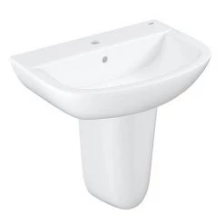 Grohe Bau 600mm 1TH Basin + Half Pedestal