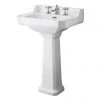 Bayswater Fitzroy Traditional 3TH Basin & Full Pedestal -Wall Hung Basins Shop BAYC006 P