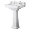 Bayswater Fitzroy Comfort Height Traditional 2TH Basin & Full Pedestal 2 Bayswater Fitzroy Comfort Height Traditional 2TH Basin & Full Pedestal -Wall Hung Basins Shop BAYC007 P 1