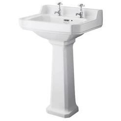 Bayswater Fitzroy Comfort Height Traditional 2TH Basin & Full Pedestal